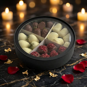 Round Paperboard <b>Box</b> with Dividers White Rigid Food Grade Packaging for Chocolate - Product Image 4