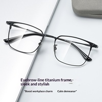 Meilleures ventes 8007L Monture de lunettes de vue ultra-légère en titane à monture complète plaquée IP pour hommes, monture carrée, verres AC