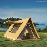 Tente triangulaire de luxe pour camping haut de gamme, abri élégant, installation rapide, tente safari, tentes de glamping en toile durable, respectueuses de l'environnement