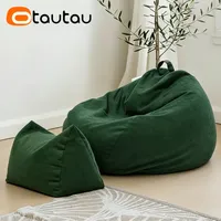 Housse de pouf d'angle moderne en chenille douce OTAUTAU DD023C sans rembourrage, housse amovible avec rangement