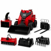 Minipala Compatta S490 con Operatore a Bordo, Inclinazione di Salita 25 Gradi, Forza di Rottura 4.5KN per Agricoltura, Giardinaggio, Edilizia e Neve