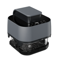 OEM Freidora de Aire y Horno de 1500W con Contenedor Visible de Vidrio de 5.5L/6.5L Intercambiable, Portátil, Desmontable, Ahorra Espacio, Moderna, Táctil, para el Hogar