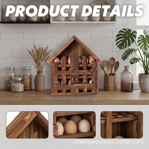 Wooden Chicken Coop Egg Storage Rack 3 Tier Fresh Keeping <b>Kitchen</b> Organizer - Product Image 5