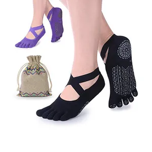 Factory Direct Open Toe Sports Yoga Socks Custom Design 5 Toe Anti Slip Grips Socks