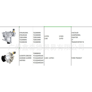 722300090 074145100A อะไหล่2.4TDCi สำหรับรถ VW Audi Ford Transit 2.4D TDCi - Product Image 1
