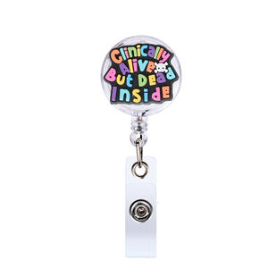 Porte-badge rétractable personnalisé en plastique avec paillettes, accessoires pour infirmières, porte-carte d'identité pour le secteur médical, porte-badge rétractable - Product Image 4