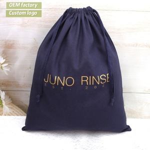 Sacs à cordon en coton et lin 30*40cm, logo personnalisé, taille personnalisée, sac de rangement en toile de coton écologique, pochette anti-poussière - Product Image 1