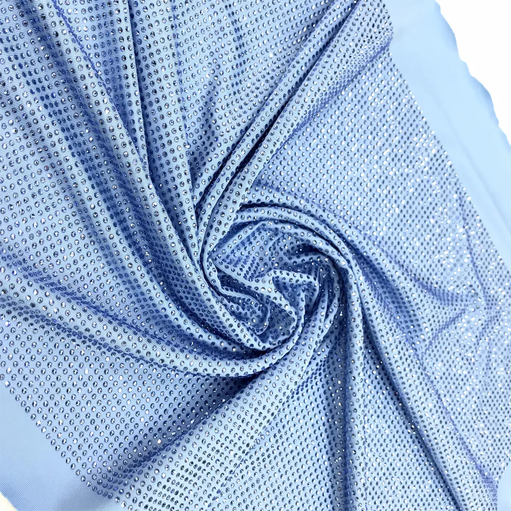 S590 trendy crystal rhinestone fabric Soft durable crystal dress fabric for dress