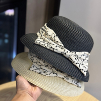 Topi Jerami Lebar Berbahan Kertas Landfond Travel Custom Sombrero, Dilengkapi Ikat Pinggang Anyaman Tangan, Cocok untuk Musim Panas dan Pantai
