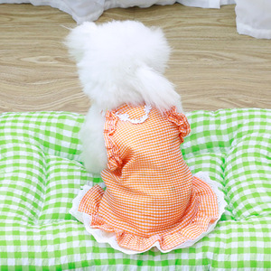 Robe d'été Daisy à carreaux bleus pour animaux de compagnie, tenue mignonne pour petits chiens et chats, printemps-été - Product Image 3
