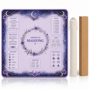 Tapete de Mahjong de Lujo con Diseño Místico de Estrella y Luna Creciente, Tapete de Juego de Neopreno con Reducción de Ruido y Bolsa de Viaje para Regalos - Product Image 3