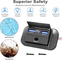 Adaptateur de chargeur USB double QC3.0 12V-24V à montage en surface pour camping-car, bateau, bus, VTT, moto, camion, voiturette de golf