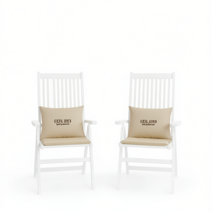 Coussins de chaise d'extérieur en tissu Oxford, beige, lot de 2, durables, amovibles, lavables, carrés, solides, pour toutes les saisons - Product Image 1