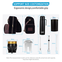 Vente chaude, couvre-gobelets personnalisés avec logo, réutilisables, imperméables, en polyester, portables, pour transporter des aliments et des boissons, ensemble pour gobelets à yerba mate