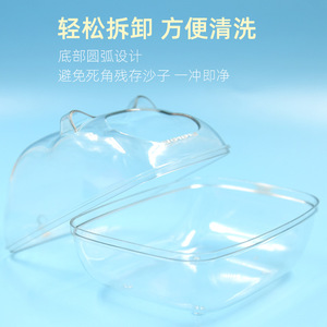 Baignoire transparente pour animaux de compagnie avec couvercle, en plastique, pour hamster, facile à nettoyer, design anti-éclaboussures pour petits animaux - Product Image 1