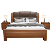 Lit double moderne et simple, neuf, 1,8 mètre, réglable, en cuir, avec rangement, entièrement en bois massif, écologique, durable, capitonné, lit de maître
