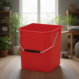 Cubo di Plastica Rosso 25 L con Manico per Stoccaggio e Pulizia - Product Image 3