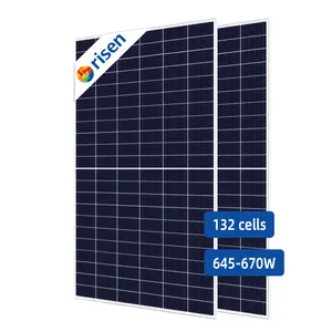 Tuv认证的Risen太阳能电池板Mono132Cells面板Solares 645W 650W 660W 670W光伏板