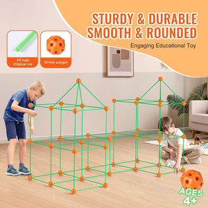 100 Piezas de Bloques de Construcción de Plástico Educativos DIY STEM, Juguetes de Construcción Luminosos para Niños, Certificados como Seguros para Construir Fortalezas - Product Image 2