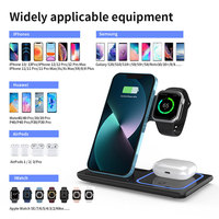 Vente flash - Nouveau chargeur sans fil pliable 3 en 1 avec lumières LED, chargeur portable à charge rapide pour téléphone portable