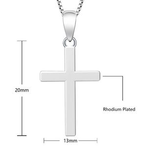 Kalung liontin salib perak murni S925 gaya Amerika Eropa kristal populer perhiasan kepribadian sederhana grosir wanita - Product Image 4