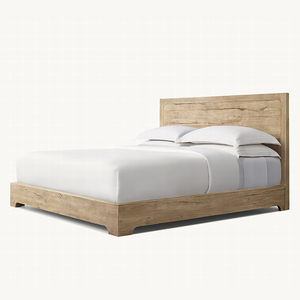 Davos sồi Bảng điều chỉnh giường vua nữ hoàng Kích thước rắn gỗ khung Giường gỗ sồi ánh sáng kết thúc RH phong cách tùy chỉnh phòng ngủ thiết lập - Product Image 2