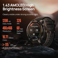 Reloj Inteligente Mibro Watch GS Pro 2 con GPS, Android, AMOLED, Monitor de Actividad Física y Sueño, Brújula, Contesta Llamadas, Calendario, Silicona, Resistente al Agua 5ATM