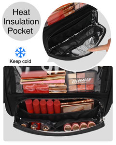 Borsa Cosmetici Professionale da Viaggio Relavel con Scomparti Trasparenti, Portapennelli per Trucco e Tracolla - Product Image 5