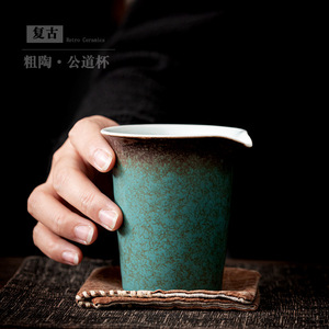 Shangyan Ceramic Fair <b>Cup</b> Azure Glazed Coarse Pottery Kung Fu <b>Tea</b> <b>Set</b> Handheld Without Lid Cylinder Shape - Product Image 4