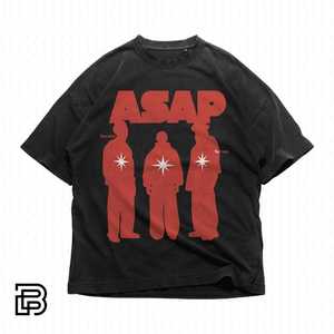 Camiseta Gráfica Asap, Estilo Urbano Oversize, Estética Hip Hop Y2K, Prenda Unisex - Product Image 1