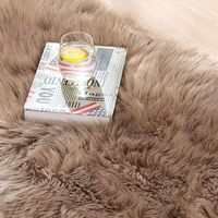 Tapis de salon en fourrure de lapin de luxe, super doux, à poils épais, antidérapant