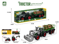 4 Stile Metall-Anhänger Landwirtschaftliches Fahrzeug Friktions-Traktor-Spielzeug mit Frontlader, Licht und Sound für Kinder ab 3 Jahren