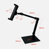 Support de tablette universel rotatif à 360 degrés en métal, réglable en hauteur, pour tablette de 4 à 13 pouces, support de bureau flexible