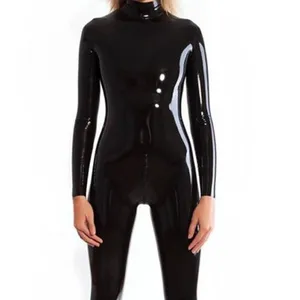 Hot Sell Women Wetlook Overall PVC Leather Catsuit Catwomen Fancy Dress