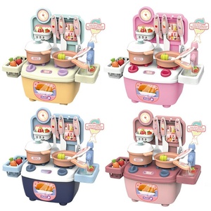 BJQ OEM Venta al por Mayor Juego de Cocina y Comida de Plástico en Miniatura para Niñas, Set de Cocina Infantil con Juego de Agua Corriente - Product Image 1