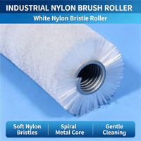 Brosse cylindrique industrielle en gros à poils en nylon noir avec noyau métallique pour le balayage des équipements de convoyage