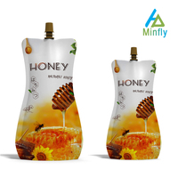 Emballage de poche souple biodégradable Minfly à bec verseur, sans BPA, en forme spéciale, pour impression numérique personnalisée, 20ml, 10ml, 500ml
