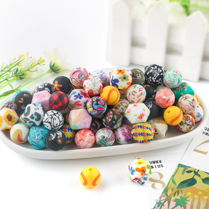 Kovict fábrica al por mayor Diy personalizado de silicona masticable bebé mordedores impresión colorida cuentas de silicona para bolígrafos fabricación de joyas - Product Image 4