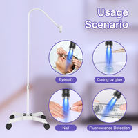 Lampe UV 2-en-1 pour cils avec pédale, base rotative et pince de fixation pour bureau – Séchoir professionnel à lumière UV pour colle à cils et gel à ongles