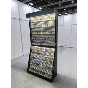 Vitrine de présentation de cartes à collectionner verrouillable avec éclairage LED, présentoir de sol pour magasin TGC, vitrine de cartes de sport classées, vitrine Pokémon - Product Image 1