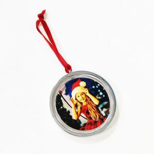 Adorno Navideño Colgante de Sublimación por Transferencia de Calor Blanco de 85 mm, Plástico + Madera MDF, Redondo, en Blanco, para DIY - Product Image 4
