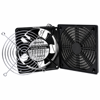 Ventilateur axial électrique 220-240V CA pour serveurs et armoires informatiques, kit de ventilation industriel 3-en-1 avec grille de protection métallique anti-poussière
