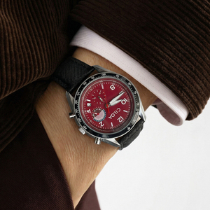 Montre pour homme CILOA rouge personnalisable, tendance, élégante, décontractée, nouveau style, étanche, à quartz, bracelet en cuir, 40 mm, haute qualité - Product Image 6