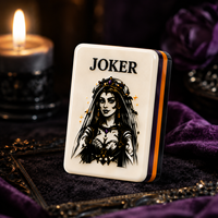 Midnight Haunted Mansion Ensemble de Mahjong Américain, Tuiles en Acrylique 4 couches, Thème Gothique Halloween, Cadeau de Collection pour Adultes