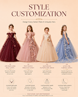 Robe de princesse personnalisée ODM pour filles - Col rond, superposée, ornée de perles, design élégant, saison printemps, longueur mi-mollet