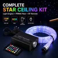 25W RGB Glasfaser-Sternenhimmel-Beleuchtungsset mit APP RF-Fernbedienung für Heimkino Schlafzimmer