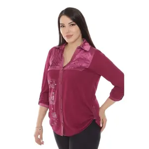 Chemise femmes hauts chemisier pour femme demander prix bureau Style décontracté hauts fabriqués en turquie fabricant de vêtements Ropa Mujer mode