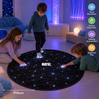 Tapis interactif à fibres optiques LED pour stimulation sensorielle, rechargeable, à changement de couleur, effet ciel étoilé