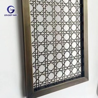 Panneau en maille métallique décorative tissée à plis, en laiton antique sur mesure, pour cloison murale, armoire, décoration de plafond