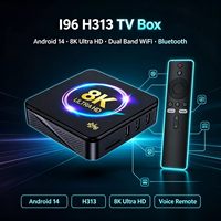 Boîtier TV Android 14 I96 H313 8K Ultra HD avec WiFi double bande, lecteur multimédia intelligent